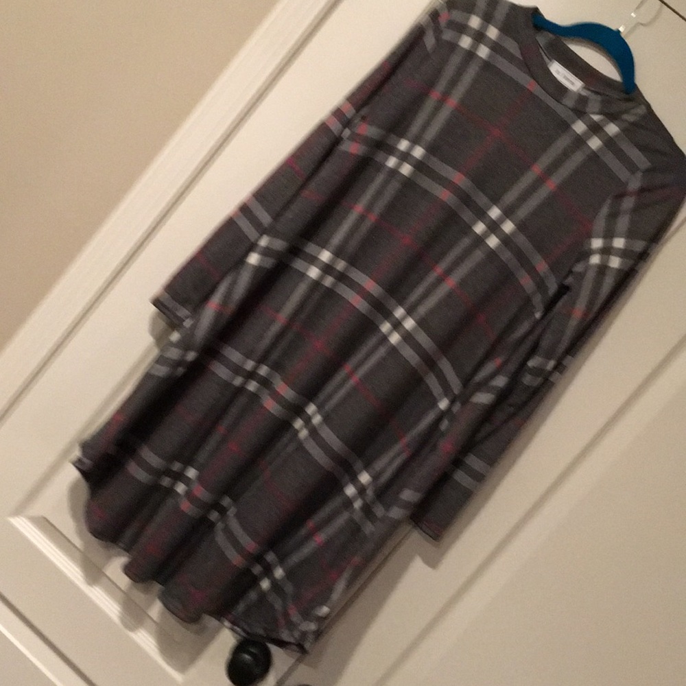 Large nwot plaid tunic dress with pockets
